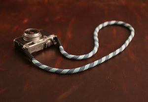 Blue pattern camera neck shoulder strap climbing rope handmade | Windmup - windmup