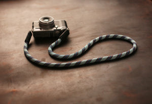 Blue pattern camera neck shoulder strap climbing rope handmade | Windmup - windmup