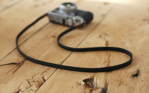 Coffee handmade black leather camera neck shoulder strap | Windmup.com - windmup