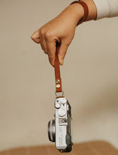 Brown leather handmade camera wrist strap band thickened | windmup.com - windmup