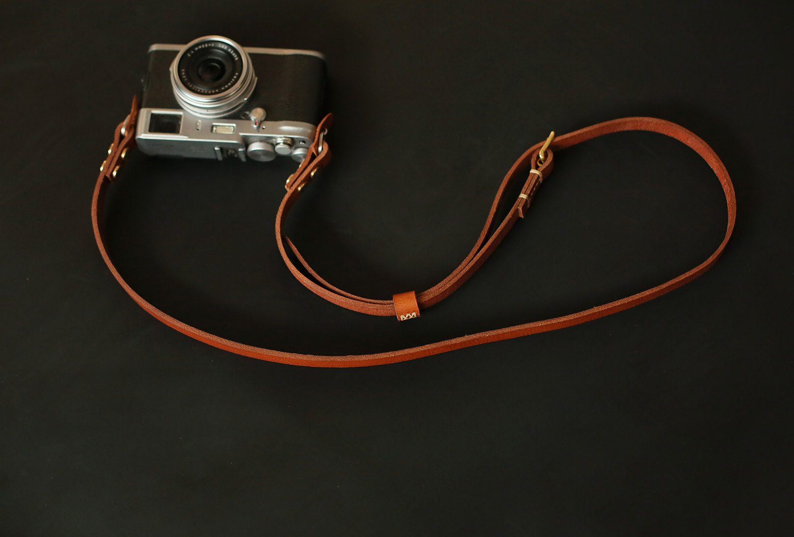 Brown leather handmade camera neck shoulder strap adjustable | windmup - windmup