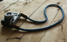 Camera neck strap handmade gray blue climbing rope | Windmup.com - windmup