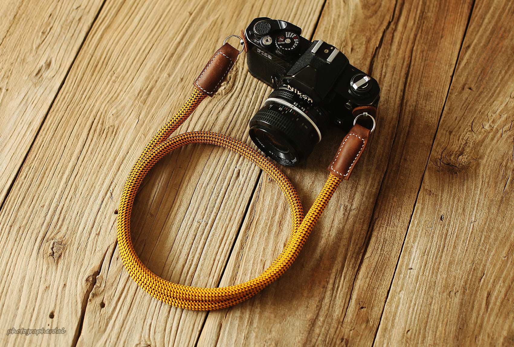 Handmade Camera Strap Dazzling Gold Climbing Rope &Windmup.com - windmup