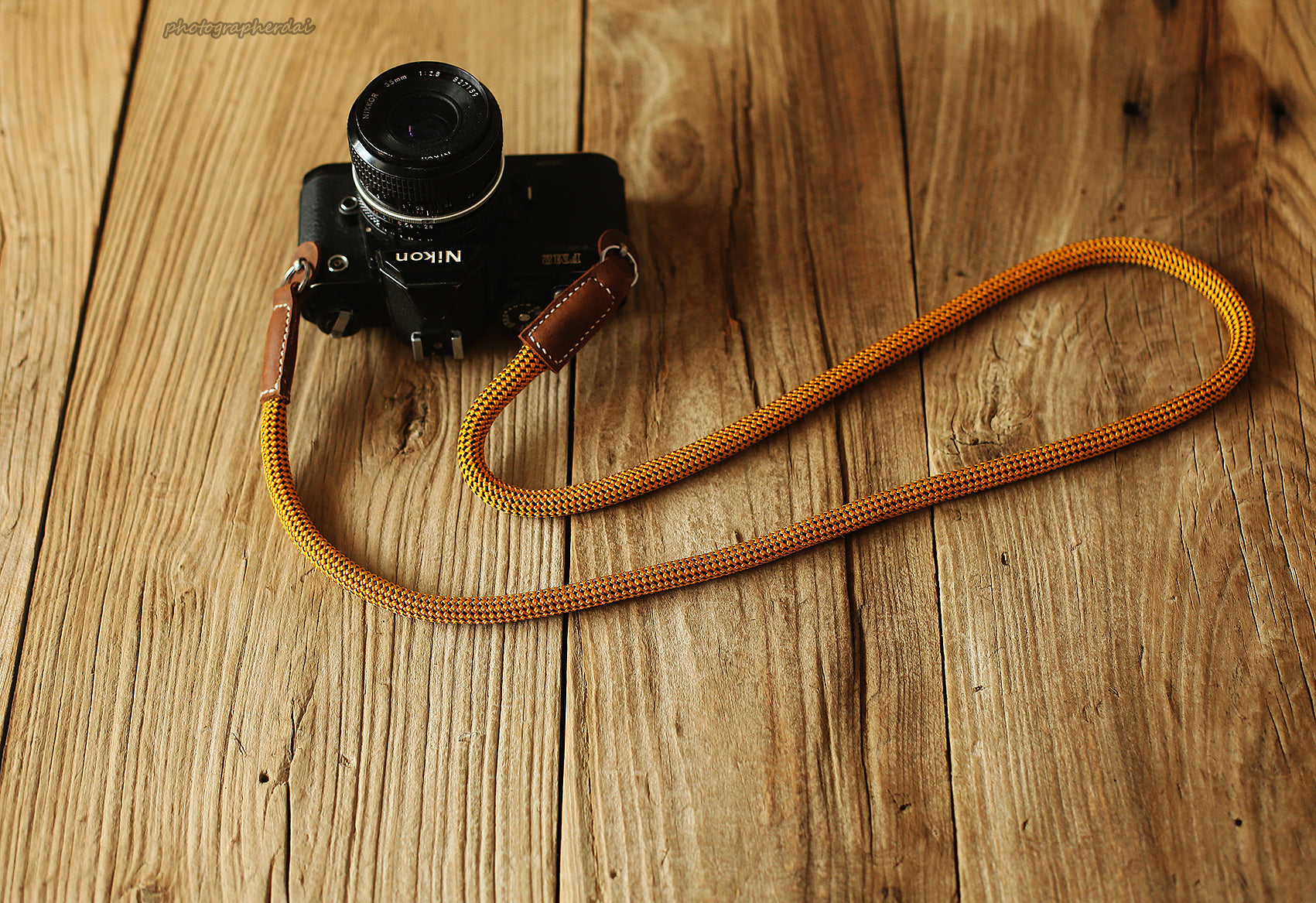 Handmade Camera Strap Dazzling Gold Climbing Rope &Windmup.com - windmup