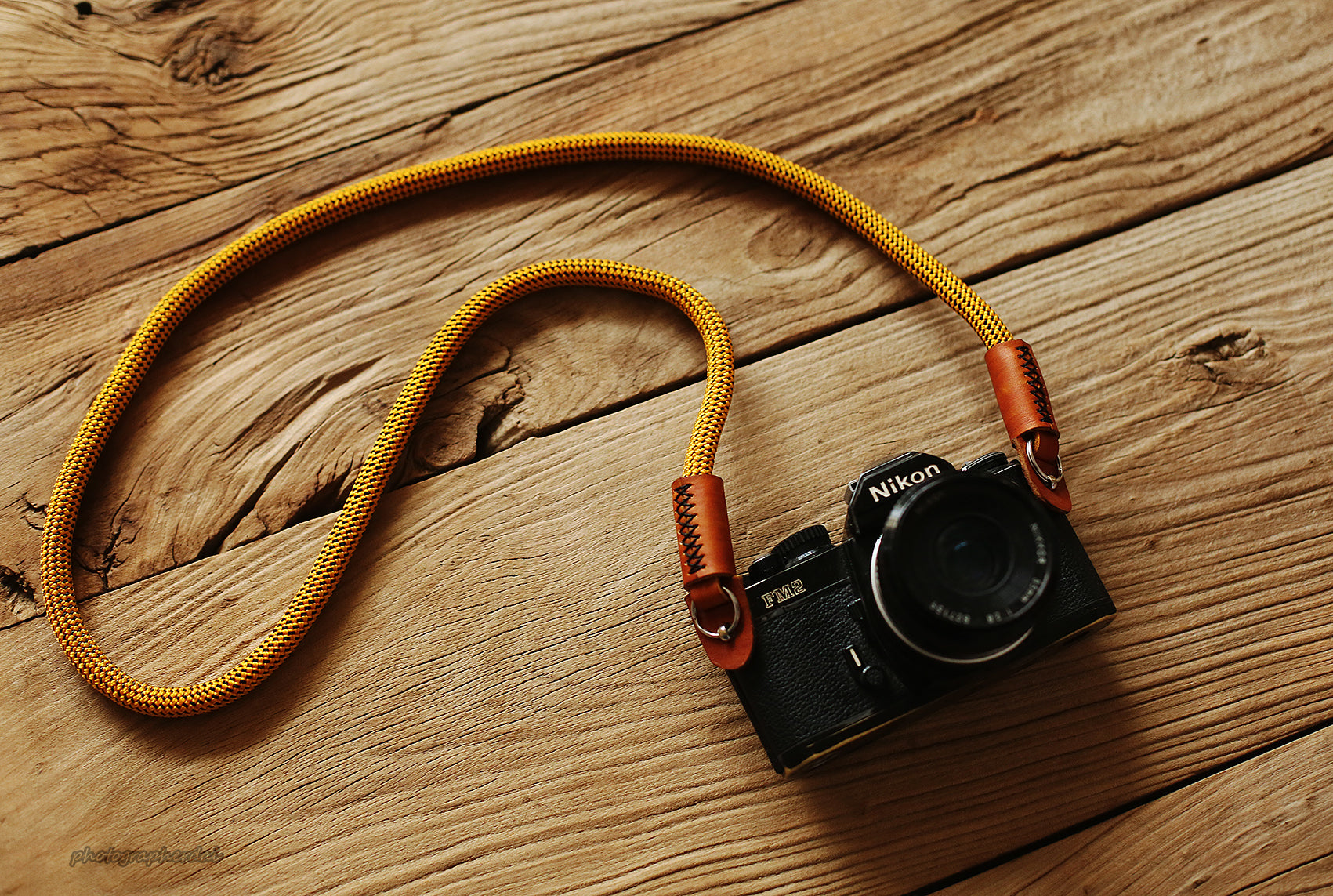 Camera neck shoulder strap handmade gold climbing rope B type | windmup.com - windmup