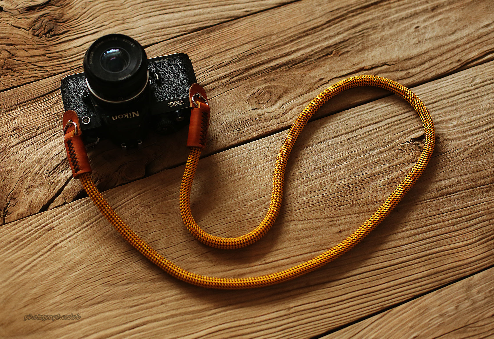 Camera neck shoulder strap handmade gold climbing rope B type | windmup.com - windmup