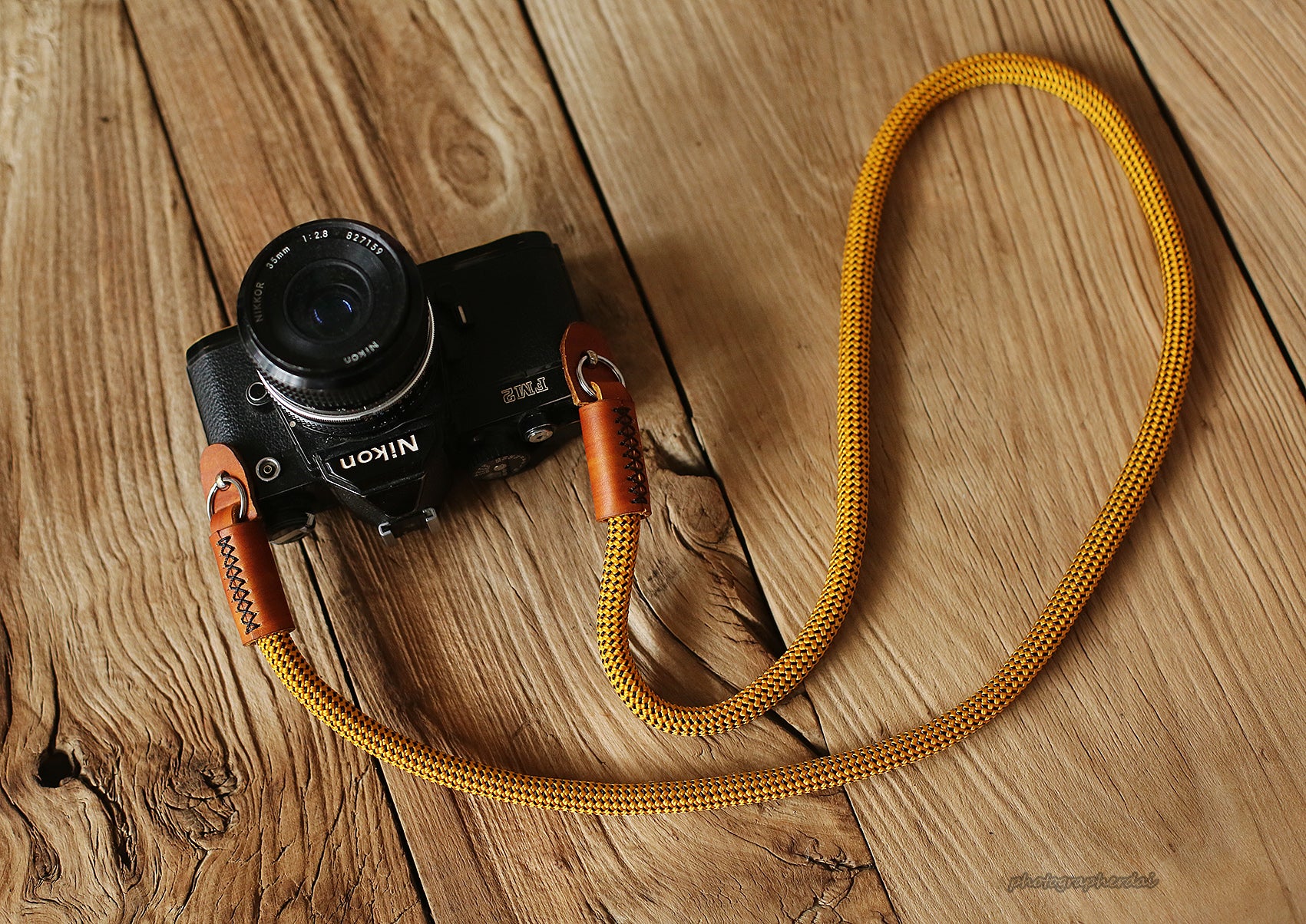 Camera neck shoulder strap handmade gold climbing rope B type | windmup.com - windmup
