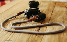 Handmade Camera Strap Light grey Climbing Rope Leather&Windmup.com - windmup