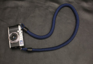 Navy blue hand knitting decompression camera strap - windmup