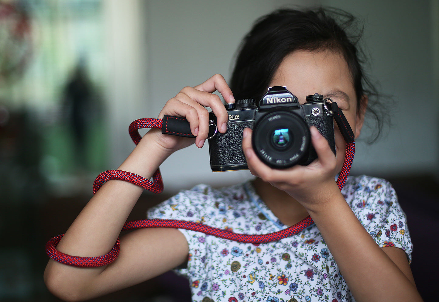 red and bule Camera Strap Handmade Red Climbing Rope