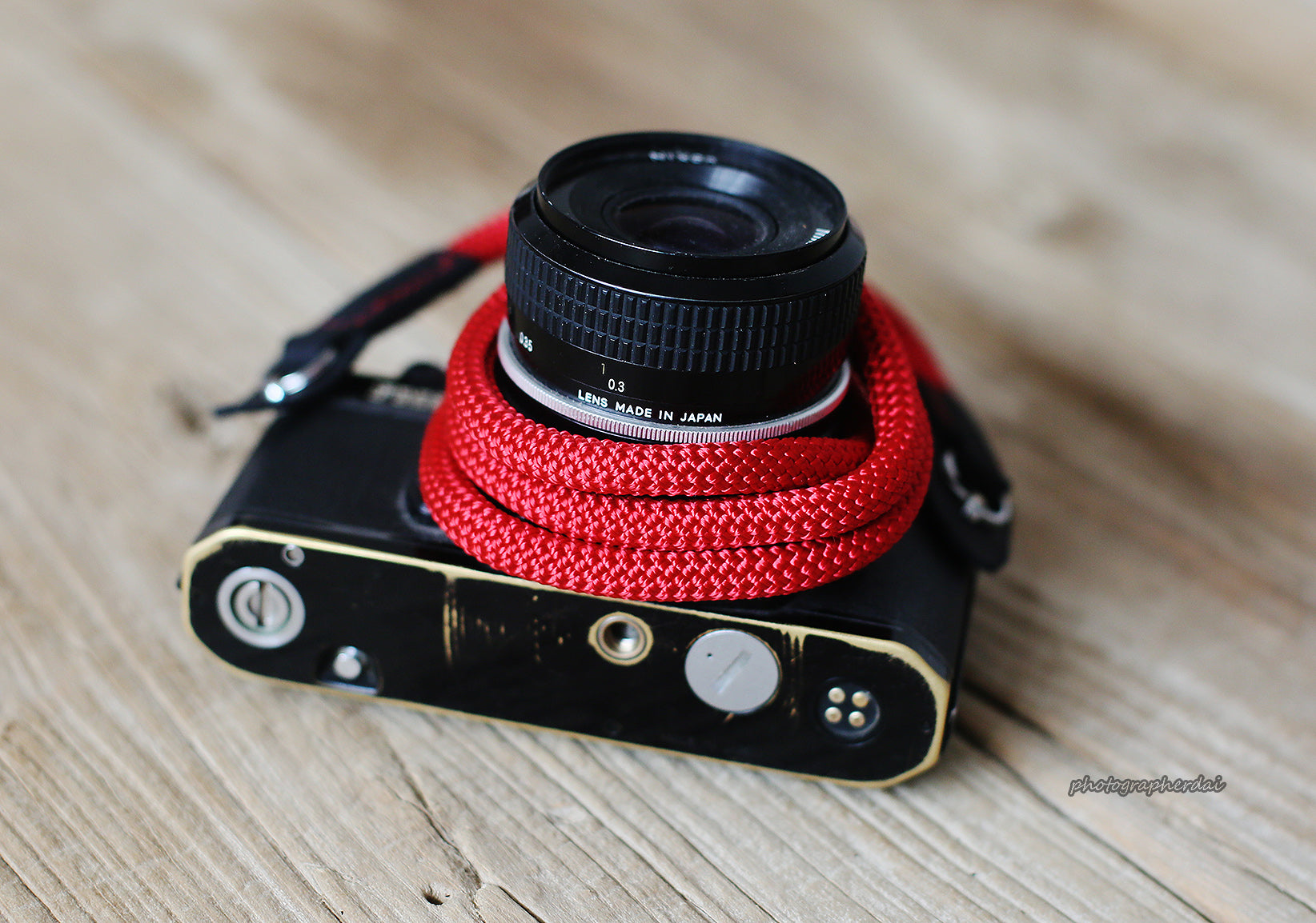 Handmad Camera Strap RED Climbing Rope Small &windmup.com - windmup