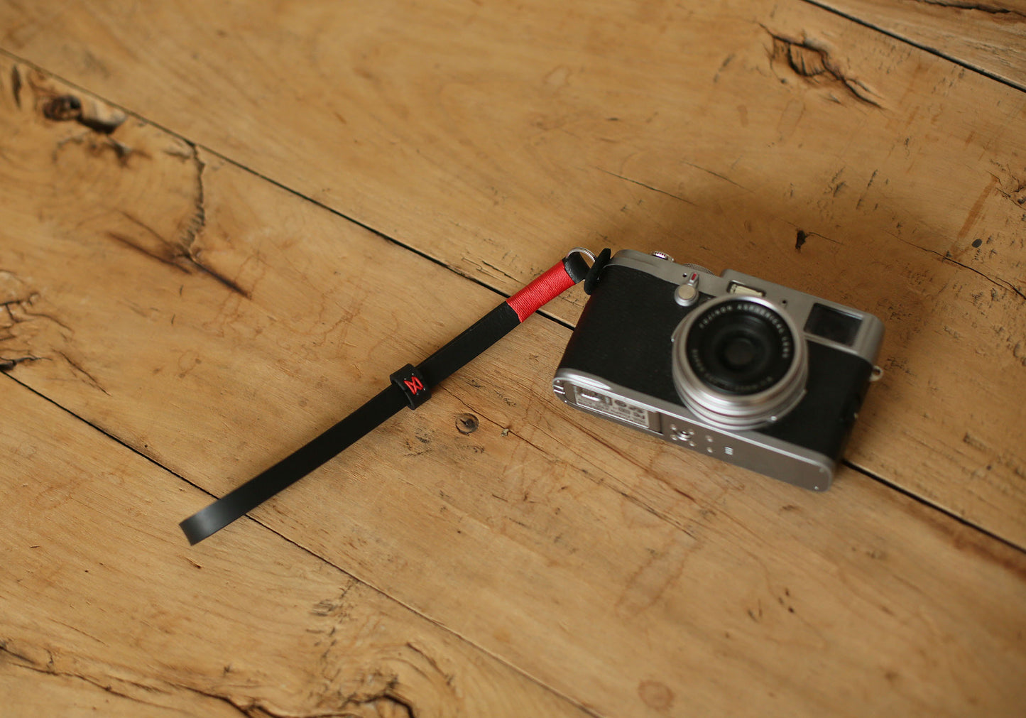 Black handmade camera wrist strap band thickened red 10mm | windmup.com - windmup