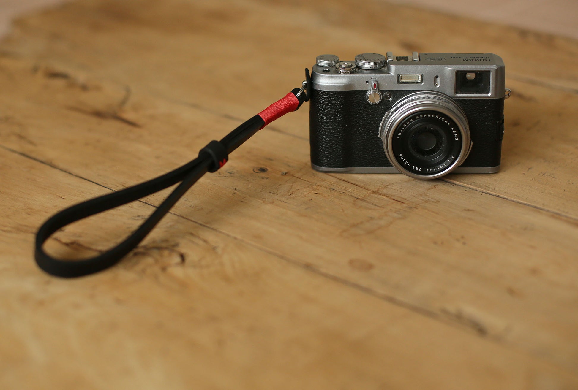 Black handmade camera wrist strap band thickened red 10mm | windmup.com - windmup