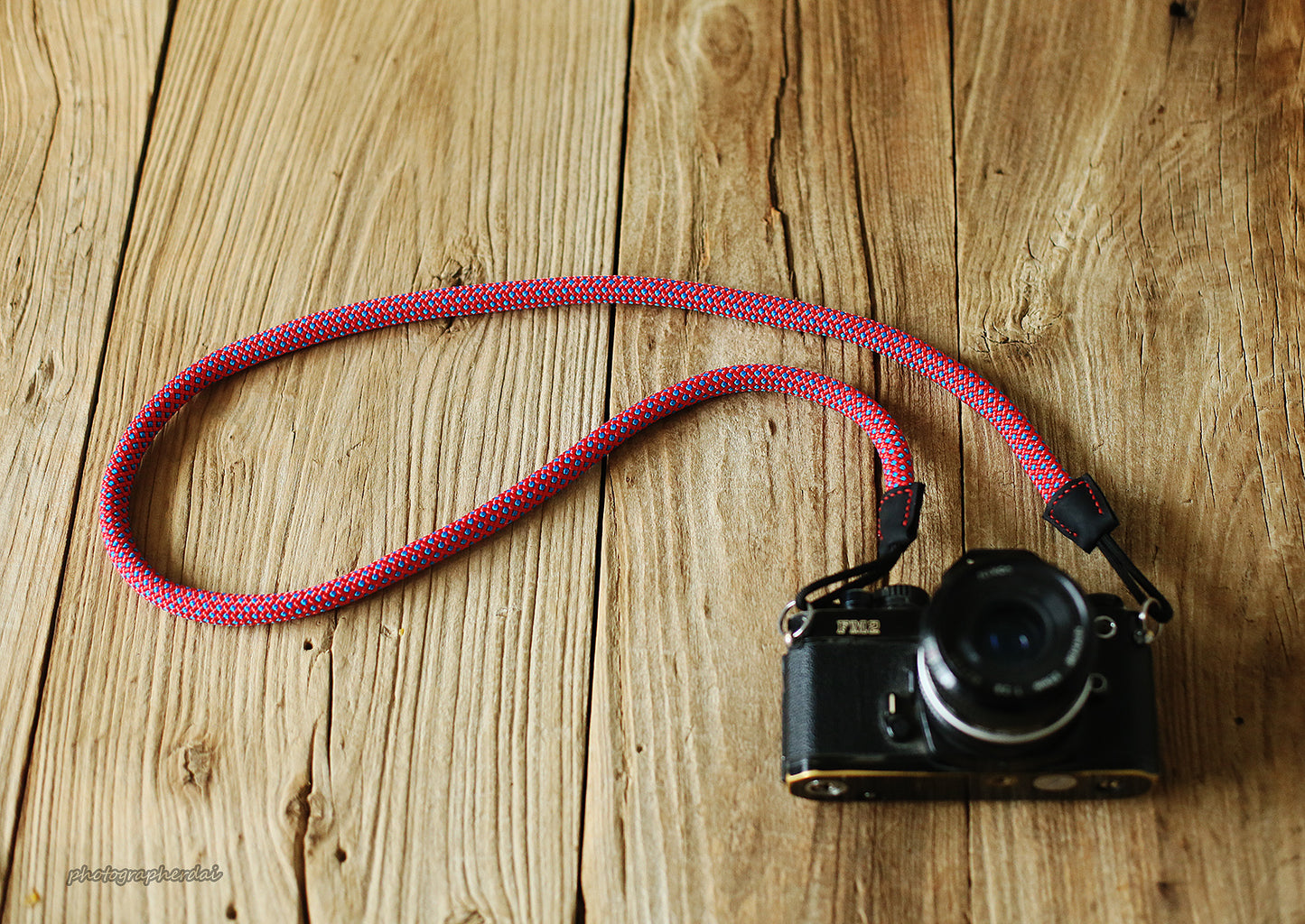 Camera Strap Handmade vitality Red Climbing Rope &Windmup.com - windmup