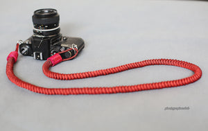 COOL handmade weave camera shoulder strap elf red soft &windmup.com - windmup