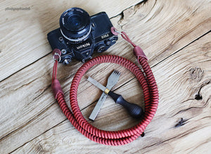 COOL handmade weave camera neck strap red and black soft &windmup.com - windmup