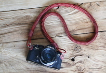 COOL handmade weave camera neck strap red and black soft &windmup.com - windmup