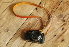 Yellow brown leather camera neck shoulder strap Retro | Windmup.com - windmup