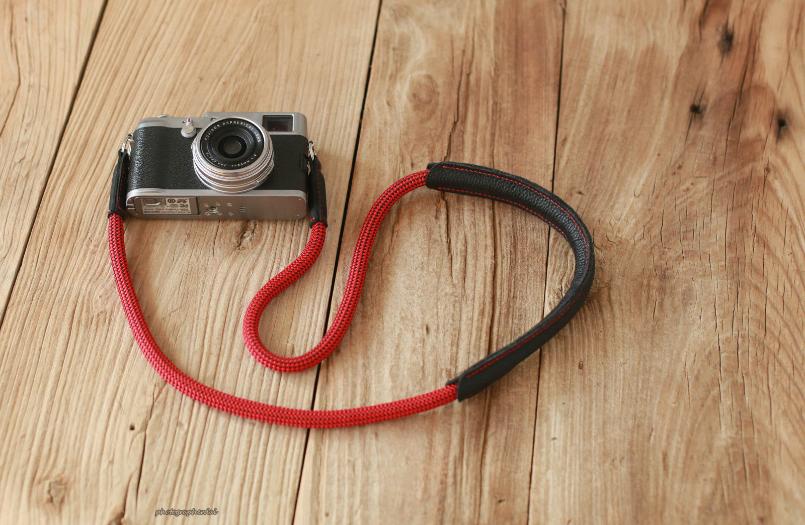 Cool Depressurize Handmade Camera Strap red black Climbing Rope Black Shoulder pad &Windmup.com - windmup