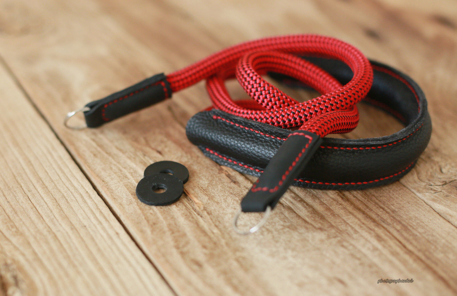 Cool Depressurize Handmade Camera Strap red black Climbing Rope Black Shoulder pad &Windmup.com - windmup
