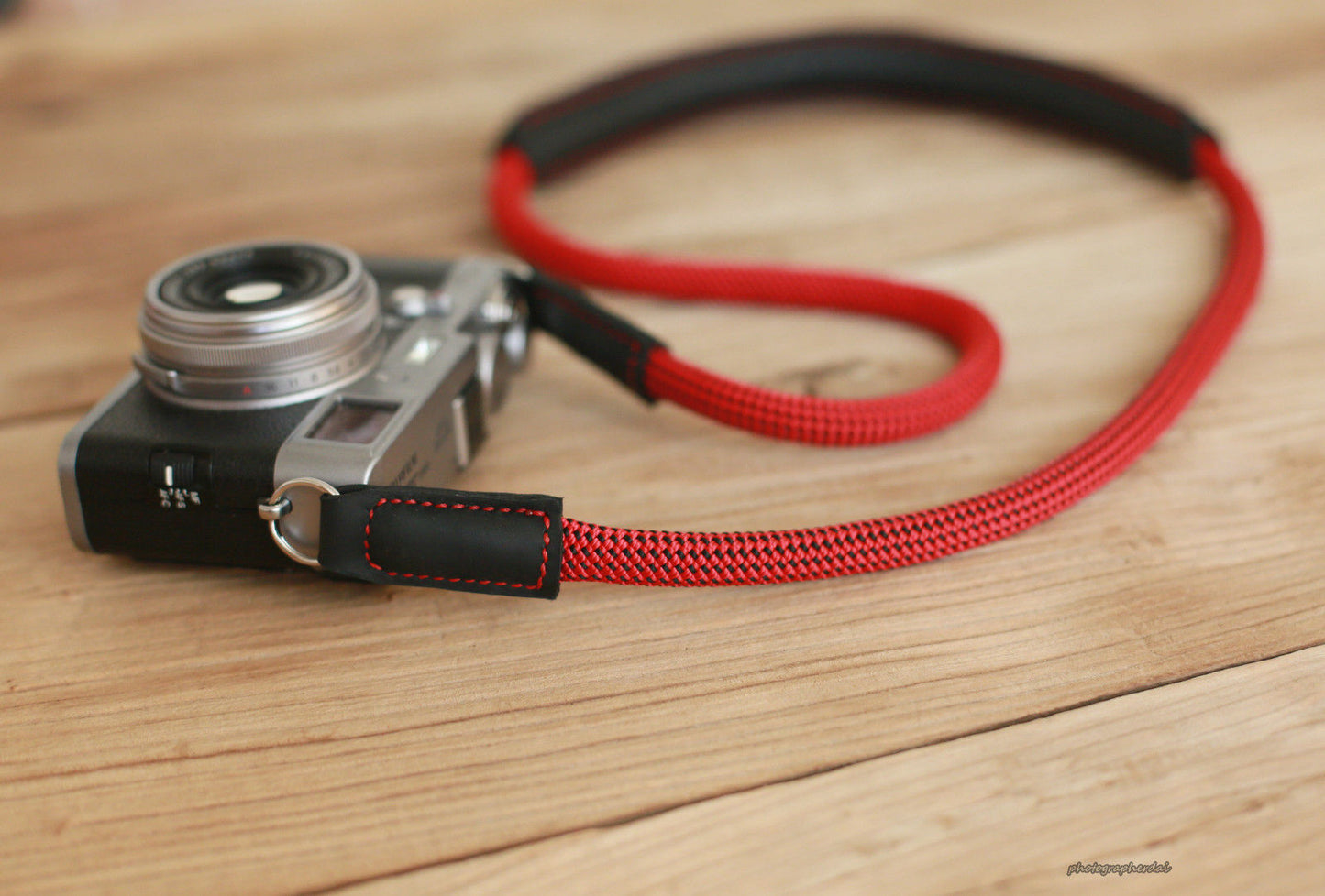 Cool Depressurize Handmade Camera Strap red black Climbing Rope Black Shoulder pad &Windmup.com - windmup