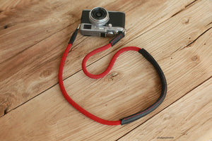 Cool Depressurize Handmade Camera Strap red black Climbing Rope Black Shoulder pad &Windmup.com - windmup