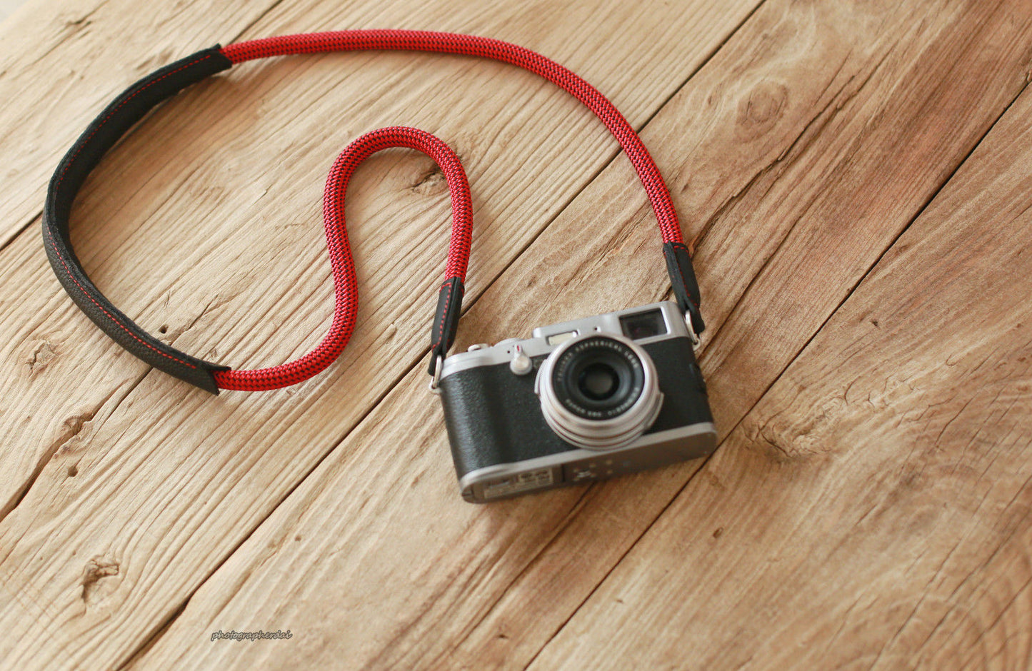 Cool Depressurize Handmade Camera Strap red black Climbing Rope Black Shoulder pad &Windmup.com - windmup