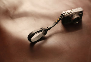 Widen black leather handmade camera wrist strap band thickened | windmup.com - windmup