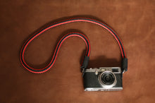 Best camera strap handmade red and black climbing rope black leather | windmup.com - windmup