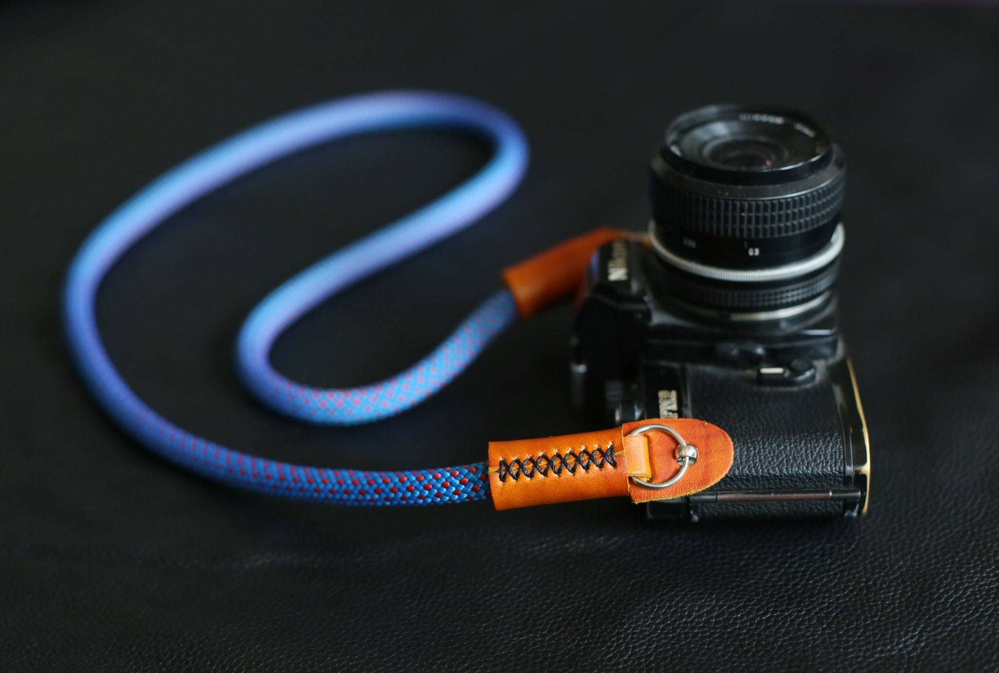 Handmade Camera Strap Sky Blue Climbing Rope E &Windmup.com - windmup