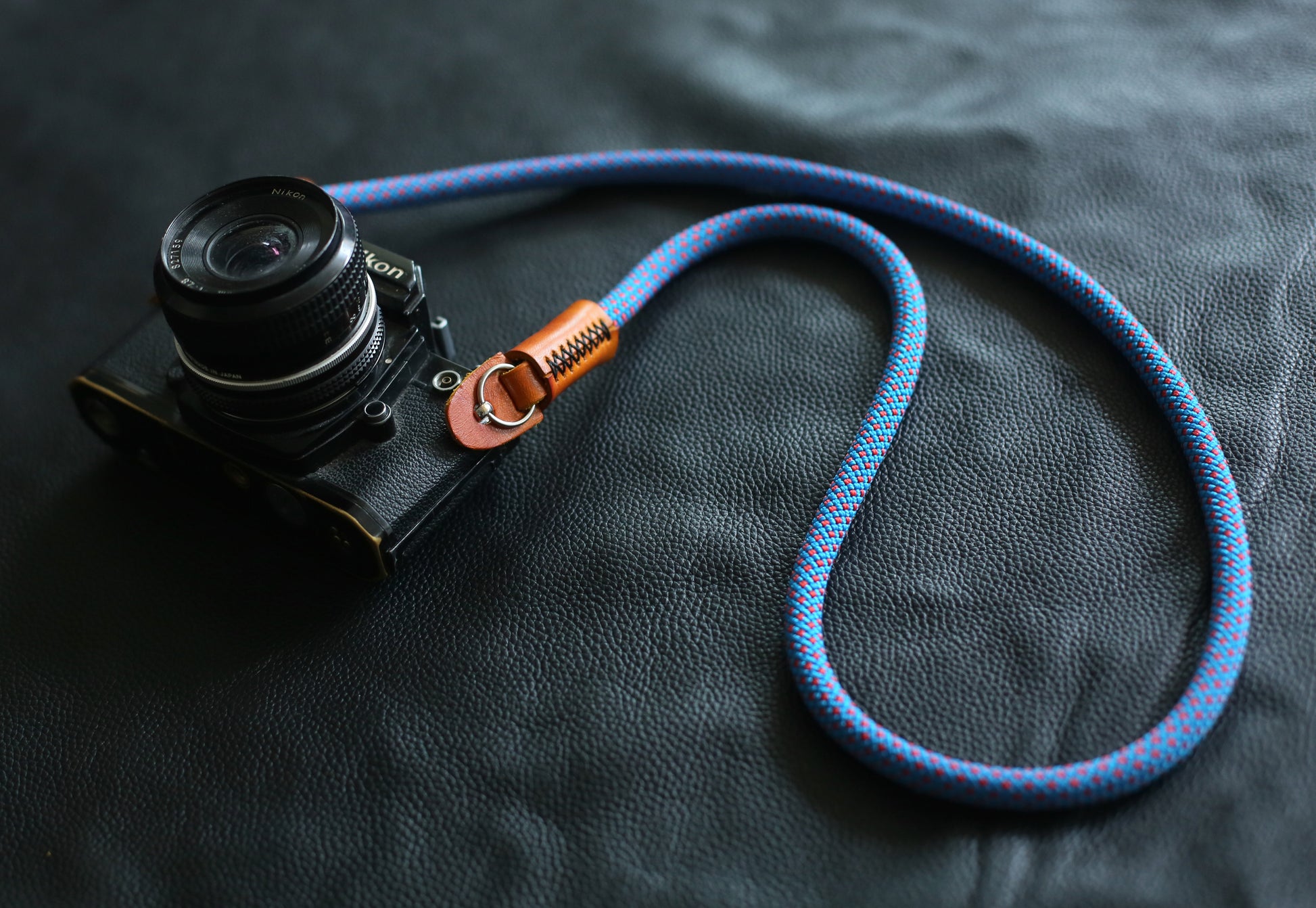 Handmade Camera Strap Sky Blue Climbing Rope E &Windmup.com - windmup