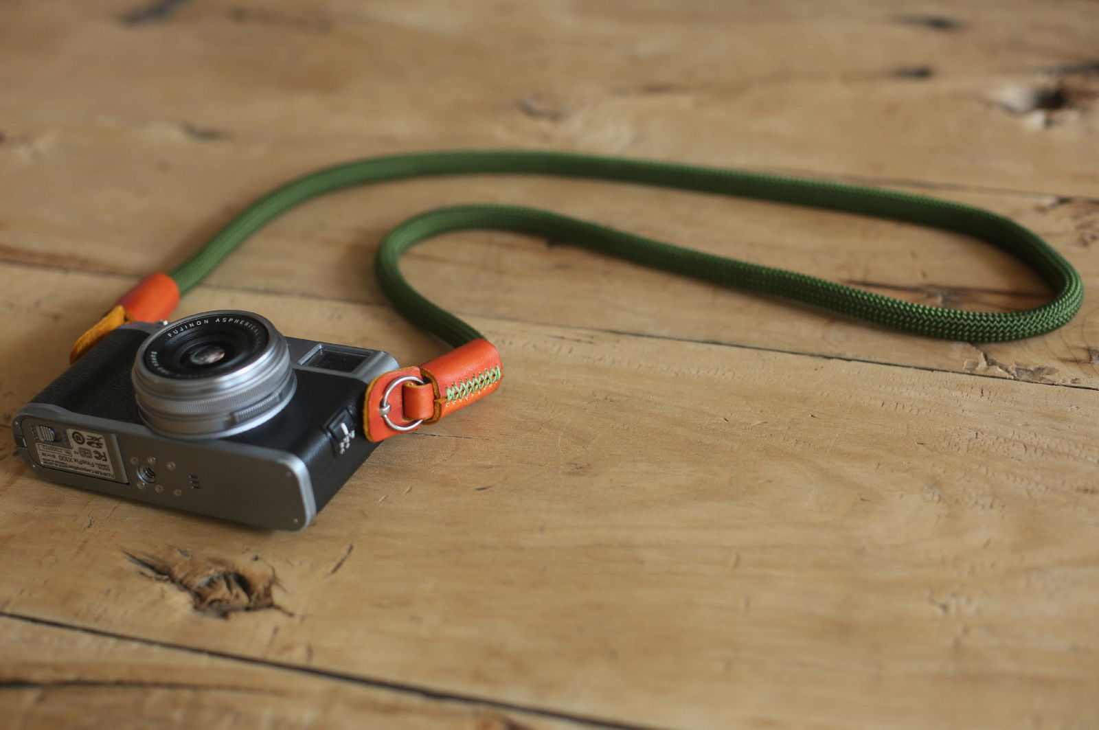 Camera Strap Handmade Army green Climbing Rope yellow brown leather&Windmup.com - windmup