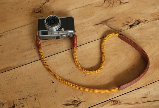 Handmade Shoulder pad  Climbing rope Camera Strap Glod &windmup.com - windmup