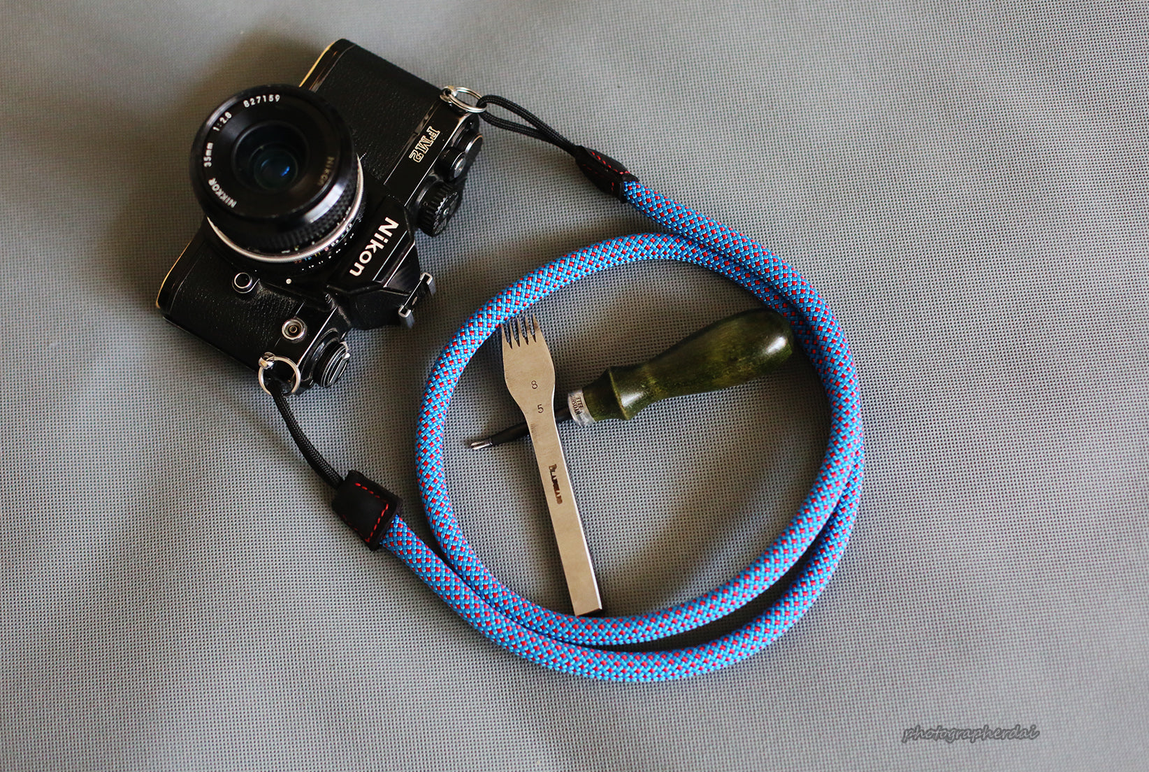 Camera Strap Handmade Agile Sky Blue Climbing Rope &Windmup.com - windmup