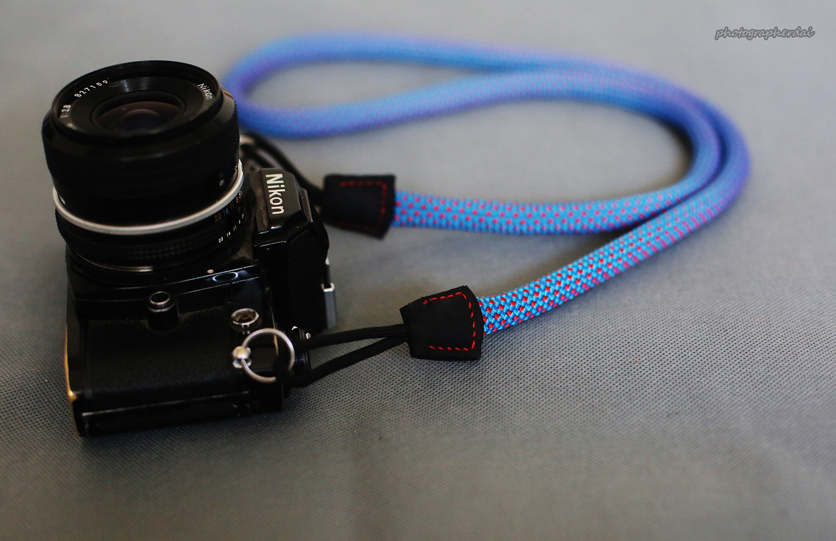 Camera Strap Handmade Agile Sky Blue Climbing Rope &Windmup.com - windmup