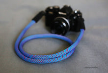 Handmade Camera Strap Sky Blue Climbing Rope Leather&Windmup.com - windmup