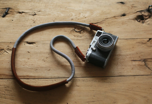 Windmup handmade gray rope camera strap designed for comfort and durability