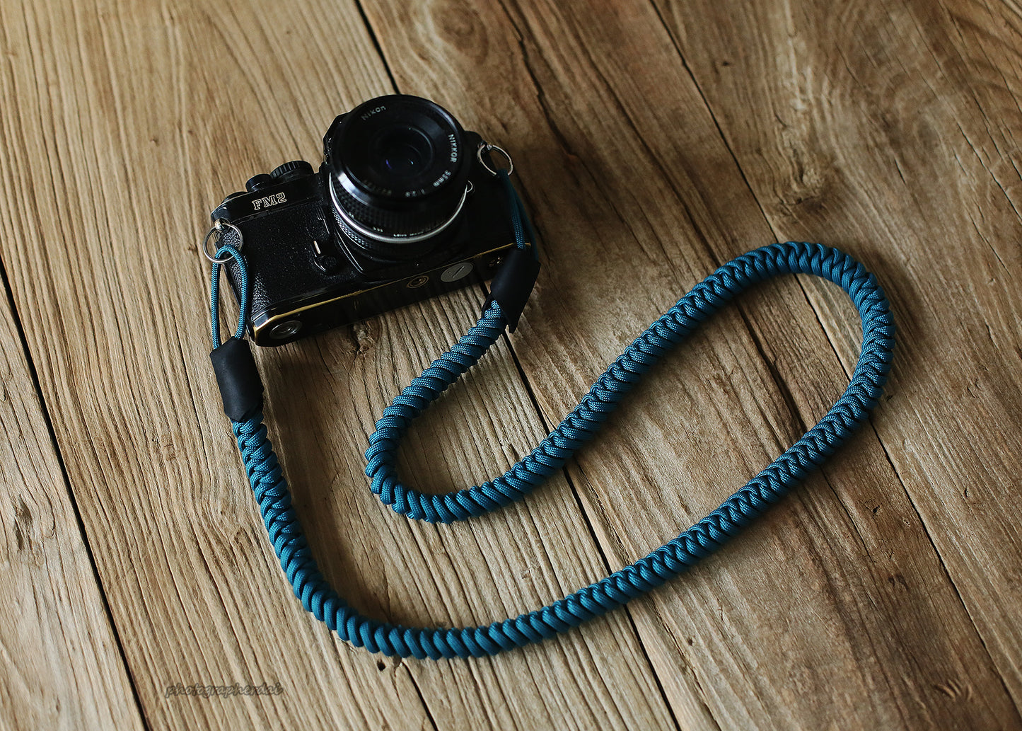 Handmade weave camera neck shoulder strap navy blue soft | windmup.com - windmup
