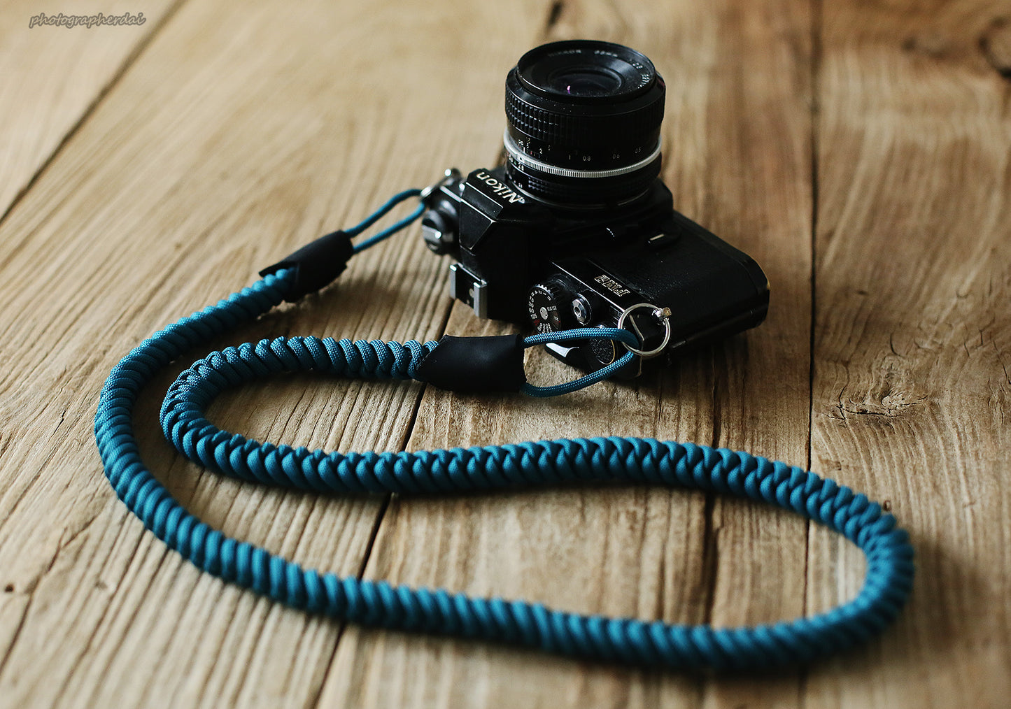 Handmade weave camera neck shoulder strap navy blue soft | windmup.com - windmup