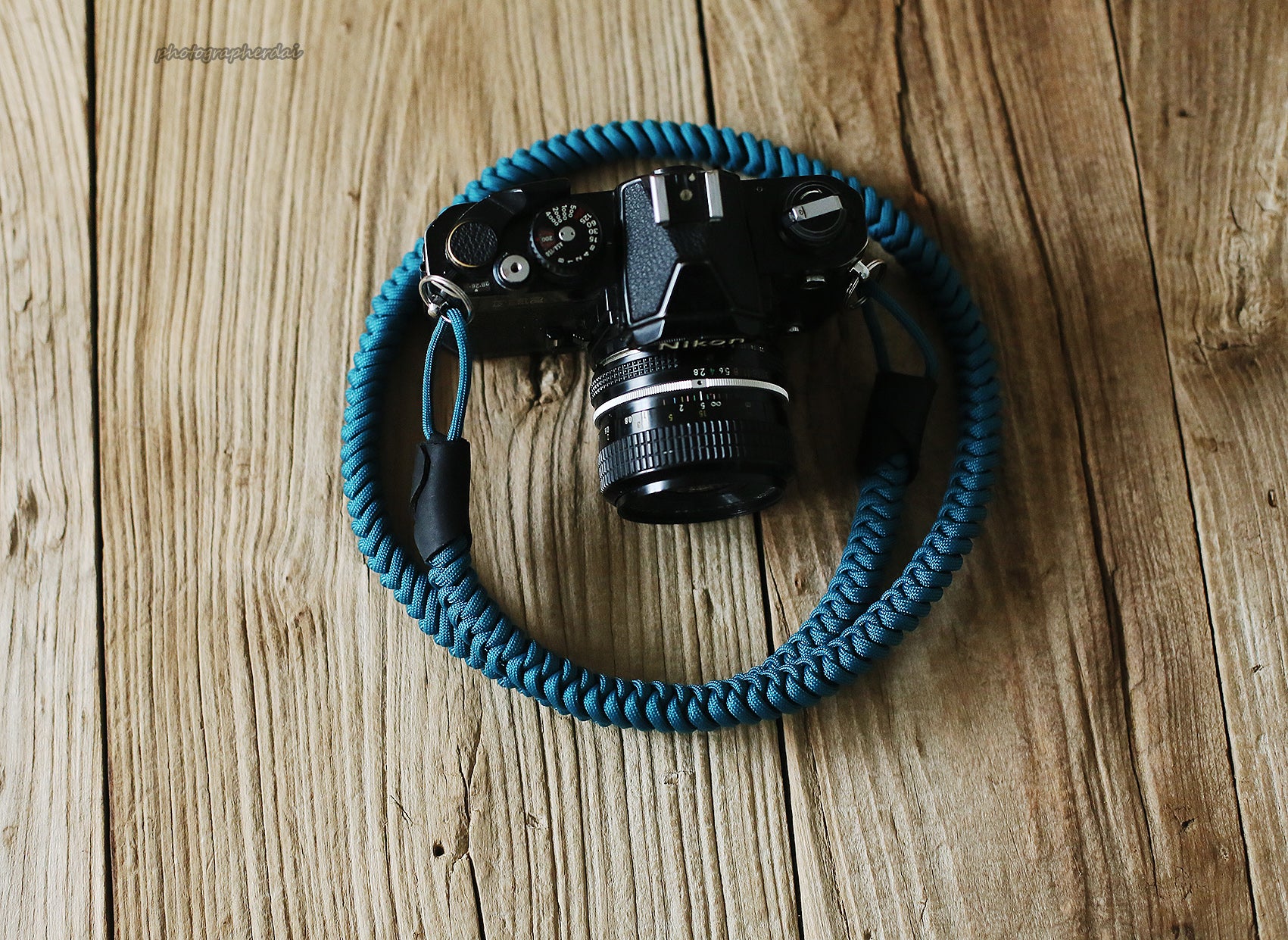Handmade weave camera neck shoulder strap navy blue soft | windmup.com - windmup