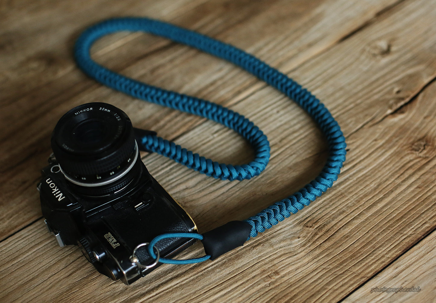 Handmade weave camera neck shoulder strap navy blue soft | windmup.com - windmup