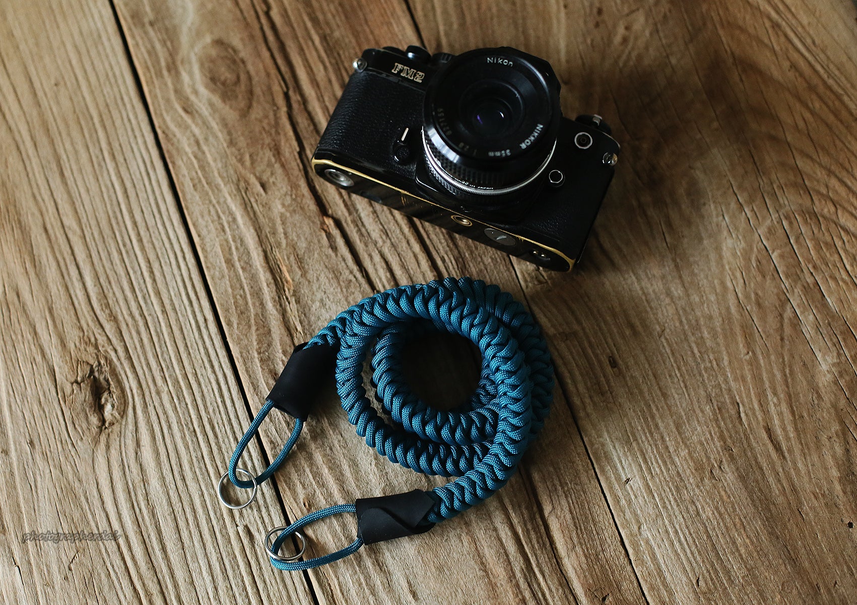 Handmade weave camera neck shoulder strap navy blue soft | windmup.com - windmup