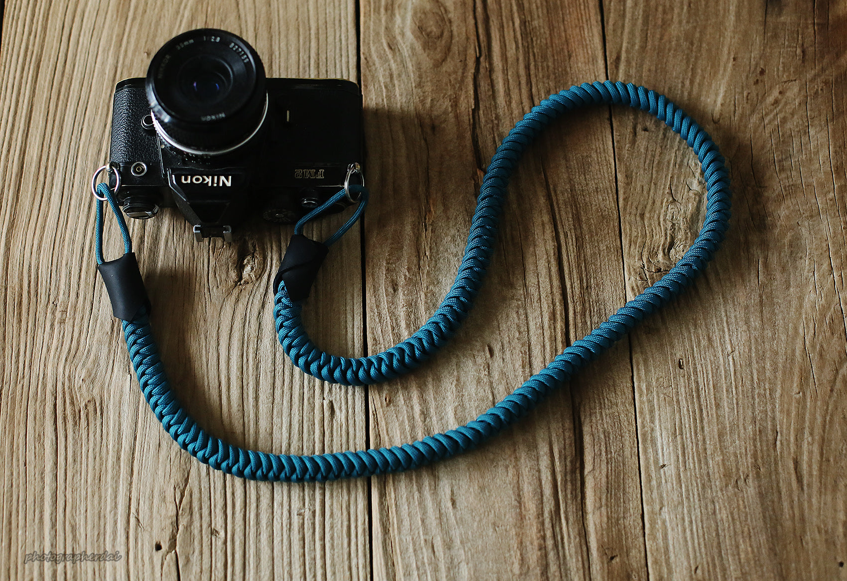 Handmade weave camera neck shoulder strap navy blue soft | windmup.com - windmup
