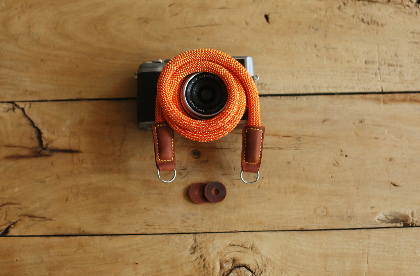 textured orange climbing rope detail