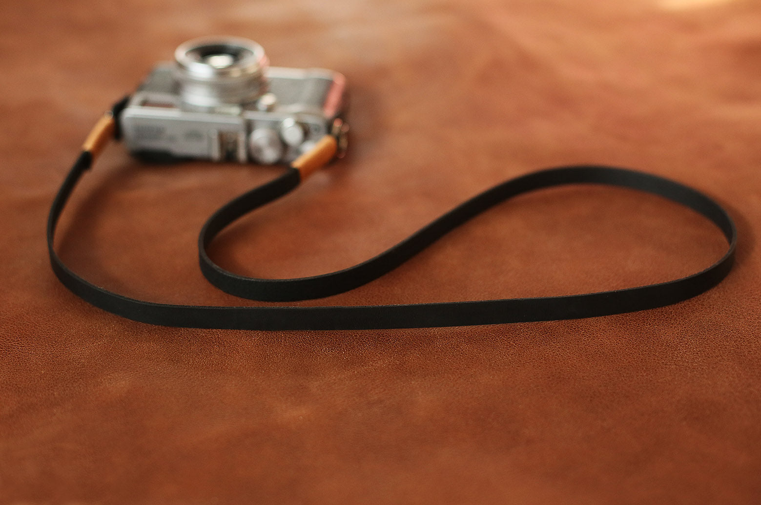 soft black leather neck strap by Windmup