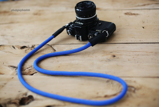 Camera neck strap handmade light blue climbing rope | windmup - windmup