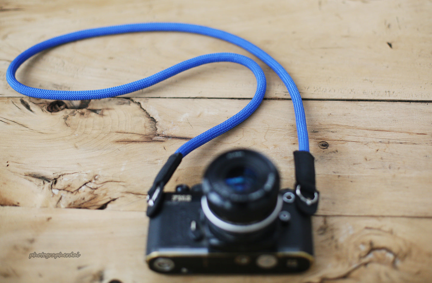 Camera neck strap handmade light blue climbing rope | windmup - windmup