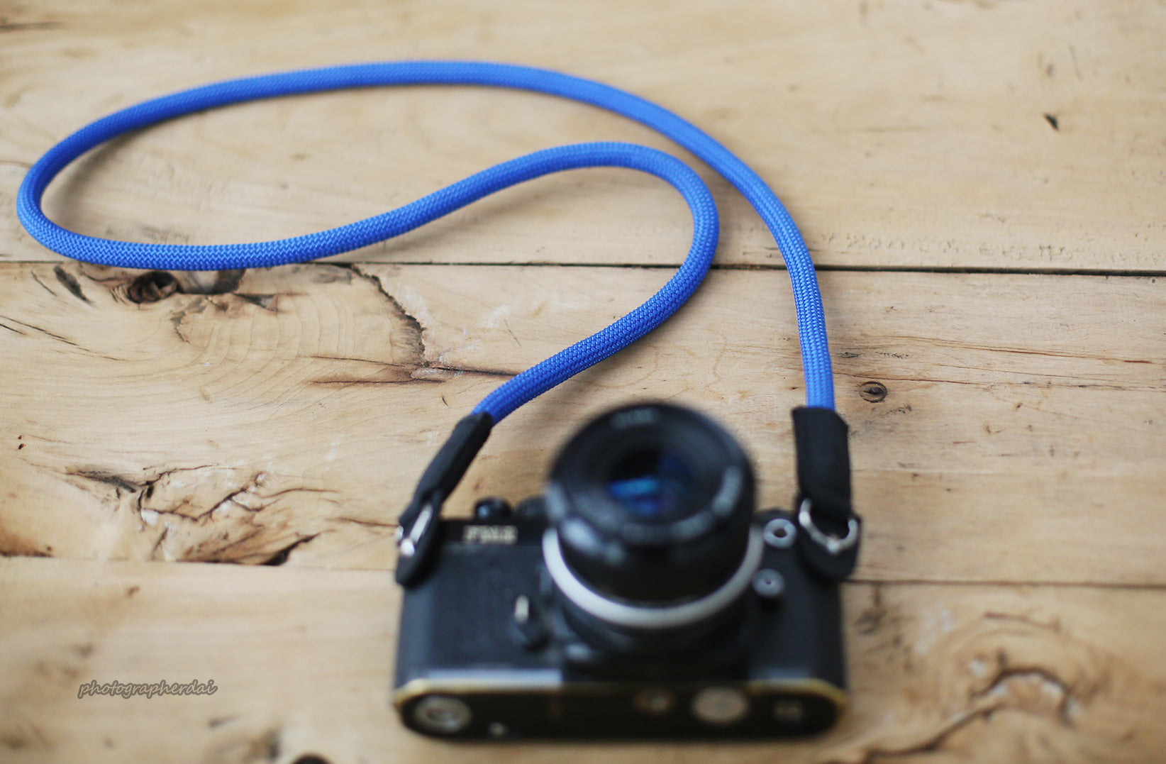 Camera neck strap handmade light blue climbing rope | windmup - windmup